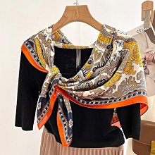 方巾 領巾 絲巾 圍巾 2023春秋新款時尚小香風氣質絲巾女兩用披肩頭巾小圍巾方巾領巾WY040 歷史價格詳細信息