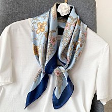 方巾 領巾 絲巾 圍巾 玉蘭花春秋時尚真絲方巾女53印花韓版裝飾領巾桑蠶絲絲巾圍巾護頸WY040 歷史價格詳細信息