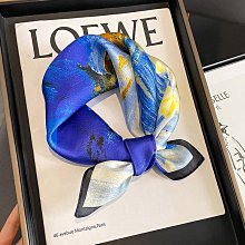 春季新款油畫風100%真絲絲巾女高級感古典氣質70方巾百搭披肩 歷史價格詳細信息