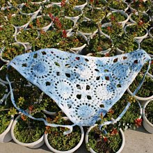 頭巾女花朵三角巾法式網紗絲巾田園風流蘇髮帶薄款碎花森女系髮飾 歷史價格詳細信息