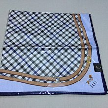 《24H必回覆》DAKS LONDON 女用 手帕（淺藍底格紋深藍邊-熊熊圖案）日本製 100%綿 川邊（株）塑膠包裝 歷史價格詳細信息