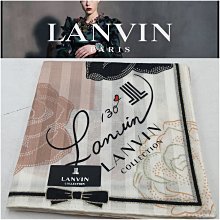 【皮老闆】新古真品 LANVIN 手帕  58*58 綿100% 日本製  L754 歷史價格詳細信息