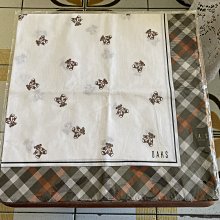 《24H必回覆》DAKS LONDON 女用 手帕（淺藍底格紋深藍邊-熊熊圖案）日本製 100%綿 川邊（株）塑膠包裝 歷史價格詳細信息