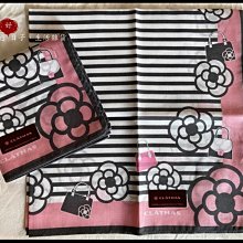 【CLATHAS】山茶花虛線格紋燙金LOGO純綿帕巾領巾(粉色/白色) 歷史價格詳細信息