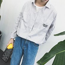 襯衫 條紋襯衫 長袖襯衫 大尺碼襯衫 大尺寸襯衫 商務休閒襯衫 長袖薄款直條紋有口袋韓版緊身潮流男士襯衫-MINTS名仕男裝 歷史價格詳細信息
