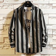 條紋襯衫 長袖上衣外套  小眾 別緻 編織格子 男女 港風 法式 歷史價格詳細信息