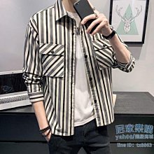 新款條紋襯衫男士長袖韓版潮流修身帥氣大碼豎條商務襯衣男備貨足 歷史價格詳細信息