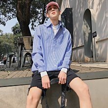 ????預購????長袖襯衫男春秋拼接條紋寬鬆襯衫秋裝外套0926n???????????? 歷史價格詳細信息