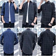 潮流百搭簡約襯衫男士2023新款春季條紋拼接外套男裝落肩長袖襯衣天天精選 歷史價格詳細信息