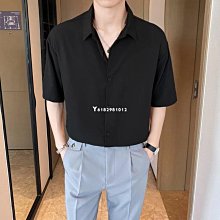 熱銷 冰絲短袖襯衫 冰絲扎染短袖襯衫男潮流痞帥五分袖襯衫寬鬆百搭ins垂墜感 男生襯衫 短袖襯衫-可開發票 歷史價格詳細信息