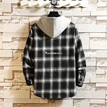 格子連帽襯衫 長袖襯衫 襯衫外套 格紋襯衣 韓版潮流長袖襯衣 情侶(MCRBW298)【FIZZE】 歷史價格詳細信息