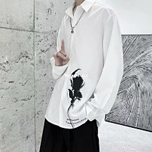 長袖襯衫男 M-3XL 潮流設計師款立體羽毛chic網紅襯衫 韓版寬鬆韓風情侶襯衫 歷史價格詳細信息