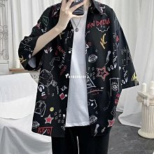 滿版印花夏季衣服 素t 潮流 日系 短袖T恤 男生 嘻哈 大尺碼 情侶 五分袖 男t 短T T恤男（XHC08） 歷史價格詳細信息