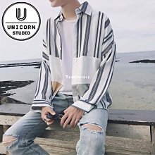 春季男士長袖袖襯衫潮流條紋襯衫男外套新款時尚潮牌長袖襯衣 歷史價格詳細信息