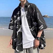 夏威夷花襯衫男短袖寬鬆沙灘襯衫古著港風復古潮流痞帥外套夏满599免運 歷史價格詳細信息