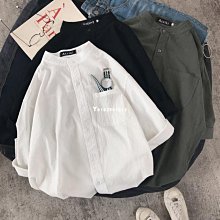 春季新款襯衫男士韓版潮流休閒上衣褶皺肌理感微寬鬆襯衣長袖薄款 歷史價格詳細信息