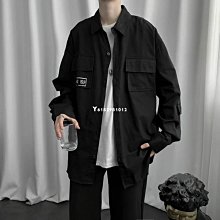 韓版工作襯衫 男生衣著 寬版 素面多口袋 工裝襯衫外套  男女都可穿 古著(JD1107)【FIZZE】 歷史價格詳細信息