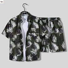 花襯衫夏威夷花襯衫沙灘套裝男薄三亞旅遊情侶大尺碼寬鬆休閒五分褲 歷史價格詳細信息