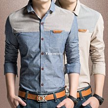 秋季男襯衫長袖修身發型師百搭個性ins刺繡潮流休閑時尚帥氣襯衣長袖襯衫牛仔 長袖t shirt 排汗 t恤 男生衣著 素 歷史價格詳細信息