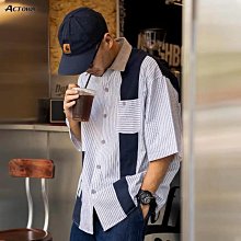 工裝條紋拼接襯衫 男外套 秋季 新款 韓版 潮流 寬鬆 慵懶風網紅學生情侶痞帥襯衣 長袖襯衫（XM30）【壹號站】 歷史價格詳細信息