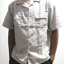 工裝條紋短袖襯衫 夏季港風襯衫短袖 男士休閒寬鬆襯衣外套痞帥情侶男女襯衫 下擺弧度襯衫 百搭 襯衫 男生衣著【壹號站】 歷史價格詳細信息