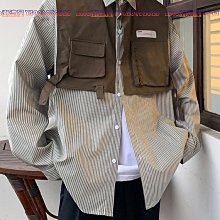 襯衫男 高級感條紋襯衫男長袖修身韓版潮流痞帥休閒襯衣商務正裝秋季寸衫 男士衣著 歷史價格詳細信息