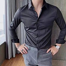 長袖襯衫 襯衫男 修身微彈力襯衫 免燙襯衫 亮面襯衫 襯衫外套 歷史價格詳細信息