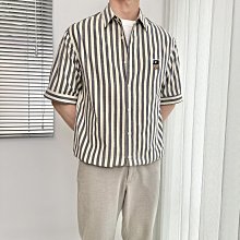 短袖襯衫 夏季薄款 條紋襯衫外套男 高品質 潮牌ins休閒衣服 短袖男 潮流男士短袖襯衫-潮男服飾 歷史價格詳細信息