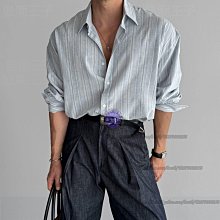 日韓服飾=日系藍白條紋長袖襯衫男防曬港風寬松韓版襯衣潮流休閑情侶裝外套=襯衫防曬外套夏季防曬衣 歷史價格詳細信息