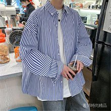 男士條紋襯衫長袖寬鬆韓版 T 恤時尚復古休閒上衣  Lelaki XY0638 歷史價格詳細信息