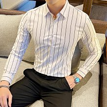男士襯衫 男長袖襯衫 商務襯衫 韓版修身襯衫 男生翻領休閒襯衫 型男襯衫 條紋襯衫 免燙條紋襯衫 歷史價格詳細信息