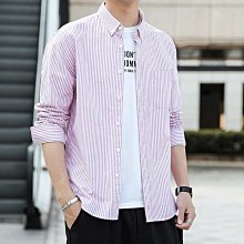 條紋襯衫 純棉條紋襯衫男長袖休閒百搭寬松襯衣潮牌港風日系潮流帥氣上衣服 歷史價格詳細信息