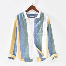 新品 條紋襯衫外套男襯日系休閑寬松衣服潮流男士長袖襯衣新春季 韓系短袖襯衫男 修身襯衫 百搭襯衫 軍裝襯衫 休閒襯衫-可 歷史價格詳細信息