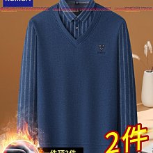 毛衣男士加厚假兩件秋冬季加絨針織衫襯衫領毛線衣保暖打底衫【zero潮流屋】 歷史價格詳細信息