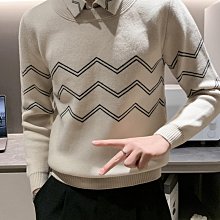 秋季新款男士假兩件襯衫 毛衣 開衫休閒商務針織衫 毛衫 外套 男裝上衣 商務男裝 男上衣 長袖襯衫 韓版襯衫 歷史價格詳細信息