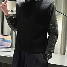 秋裝秋季假兩件夾克外套 男生外套休閒 男士外套百搭 潮流外套寬松潮牌上衣 男外套韓版外套男裝秋冬男生男士保暖衣服百-潮男服飾 歷史價格詳細信息