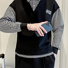 假兩件 衛衣男 新款ins 學院風秋裝上衣 情侶裝 韓版潮流寬鬆港風（VY115）【壹號站】 歷史價格詳細信息