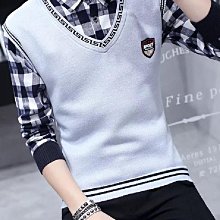 冬季男士保暖襯衫假兩件針織衫加絨加厚襯衣領長袖防寒男裝上衣長袖襯衫牛仔 長袖t shirt 排汗 t恤 男生衣著 素色襯 歷史價格詳細信息