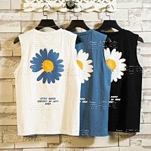 小雛菊 坎肩 背心男 美式復古綠色學生透氣寬松寬肩加大碼無袖t恤男 背心男 無袖上衣 背心 夏季背心 坎肩-MINTS名仕男裝 歷史價格詳細信息