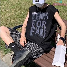 暗黑系無袖T恤男寬鬆男生背心男潮流純色汗衫打底坎肩吊嘎無袖背心運動背心男  59-真男人專賣店 歷史價格詳細信息