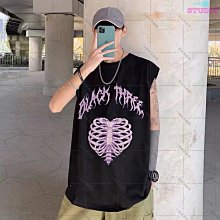 暗黑系無袖T恤男寬鬆男生背心男潮流純色汗衫打底坎肩吊嘎無袖背心運動背心男  59-真男人專賣店 歷史價格詳細信息