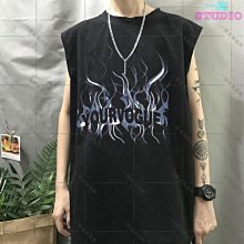 暗黑系無袖T恤男寬鬆男生背心男潮流純色汗衫打底坎肩吊嘎無袖背心運動背心男  59-真男人專賣店 歷史價格詳細信息