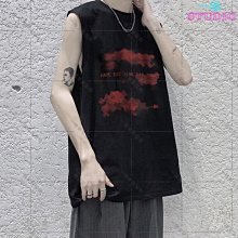 背心男夏季字母印花無袖t恤男潮牌坎肩青少年美式運動上衣純棉~新款特價 歷史價格詳細信息