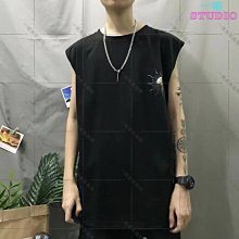 無袖上衣 背心 男潮牌ins寬松休閑男裝夏季運動健身坎肩男士無袖t恤-毛毛男裝 歷史價格詳細信息