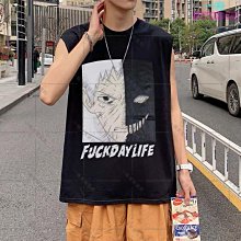 暗黑系無袖T恤男寬鬆男生背心男潮流純色汗衫打底坎肩吊嘎無袖背心運動背心男  59-真男人專賣店 歷史價格詳細信息