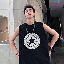 「一格男裝服飾」夏季ins韓版潮流寬松百搭無袖T恤街頭復古潮牌印花坎肩背心男上衣XT 歷史價格詳細信息