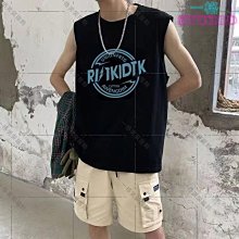 夏季新款港風t恤男潮流嘻哈涂鴉背心ins學生寬松上衣BF風坎肩無袖-毛毛男裝 歷史價格詳細信息