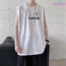 「一格男裝服飾」夏季新款男士背心T恤寬松百搭港風潮牌復古嘻哈街頭無袖上衣XT 歷史價格詳細信息