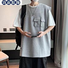馬甲背心男潮流寬鬆牛仔外套韓版潮牌外穿無袖無袖工裝上衣服-勁霸服飾 歷史價格詳細信息