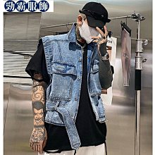 港風無領工裝馬甲男夏季潮牌高街多口袋設計感痞帥氣寬松無袖外套機能背心-雅怡尚品 歷史價格詳細信息